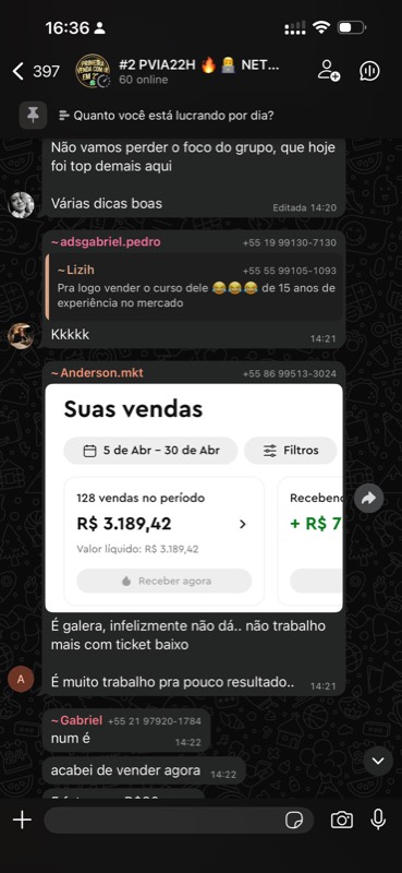 Depoimento de aluno