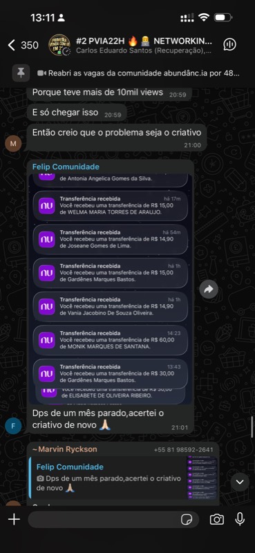 Depoimento de aluno