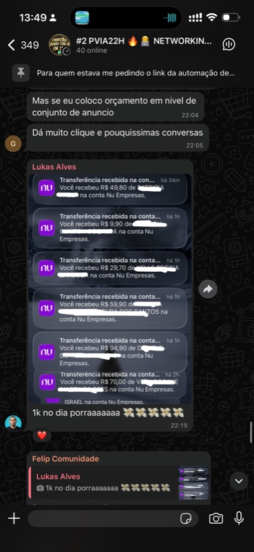 Depoimento de aluno