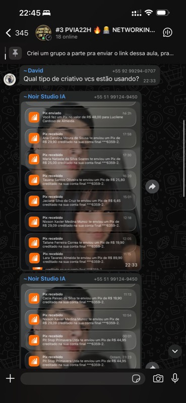 Depoimento de aluno