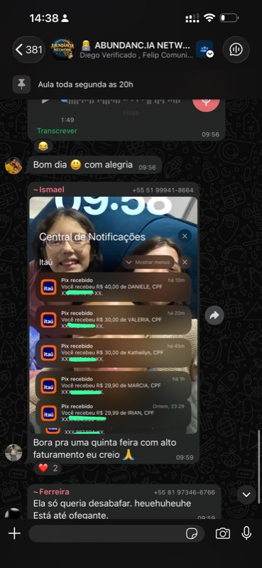 Depoimento de aluno
