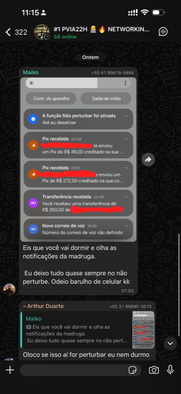 Depoimento de aluno