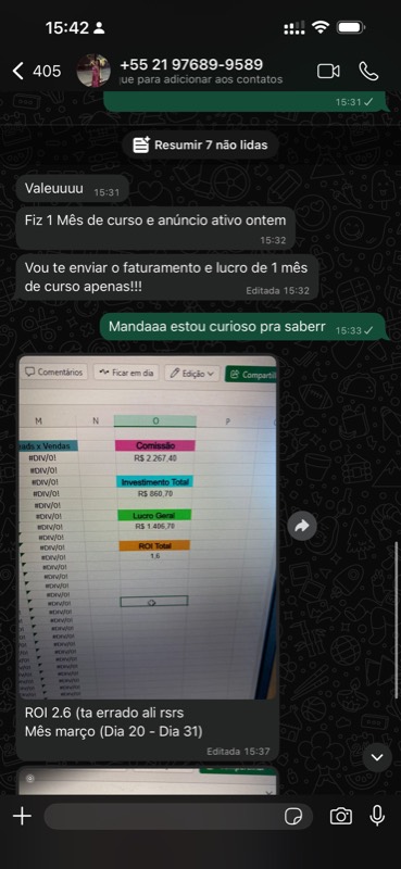 Depoimento de aluno