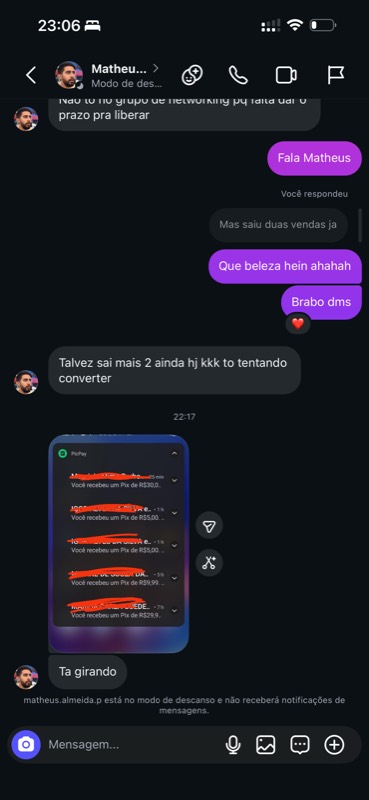 Depoimento de aluno