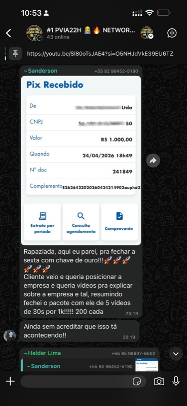 Depoimento de aluno