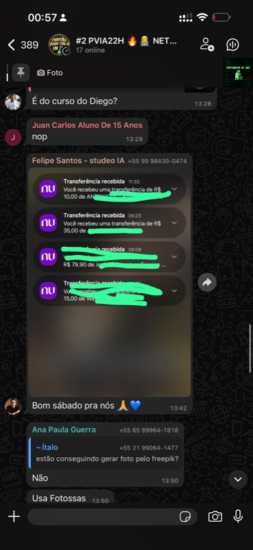 Depoimento de aluno